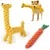 Lot de 2 pièces: Girafe jaune + Carotte orange