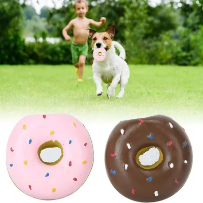 PetTribes Jouet Donut Latex pour Chien Lot de 2 Sonette PetTribes Jouet Donut Latex pour Chien Lot de 2 Sonette