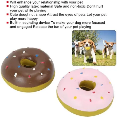 PetTribes Jouet Donut Latex pour Chien Lot de 2 Sonette PetTribes Jouet Donut Latex pour Chien Lot de 2 Sonette