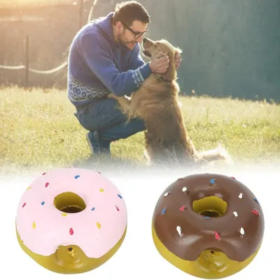 PetTribes Jouet Donut Latex pour Chien Lot de 2 Sonette PetTribes Jouet Donut Latex pour Chien Lot de 2 Sonette