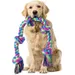 PetTribes Spielzeug Seilhund 95 cm, 100% natürliche Baumwolle, 5 Knoten