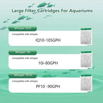 Zoomtopia Paquete de 6 cartuchos de filtro acuario: algodón carbón activado Zoomtopia Paquete de 6 cartuchos de filtro acuario: algodón carbón activado