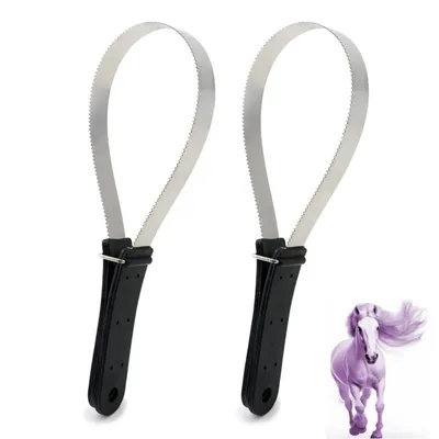 ZooVenture Épilation Cheval - Inox, Ergonomique, 2 Pièces