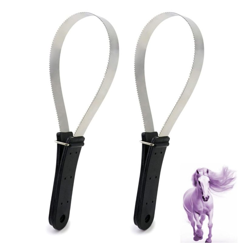 ZooVenture Pferd Fellbürste - Edelstahl, Ergonomisch, 2 Stück