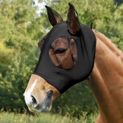 ZooVenture Masque Anti-Mouches Cheval - Lycra, UV, Élastique ZooVenture Masque Anti-Mouches Cheval - Lycra, UV, Élastique