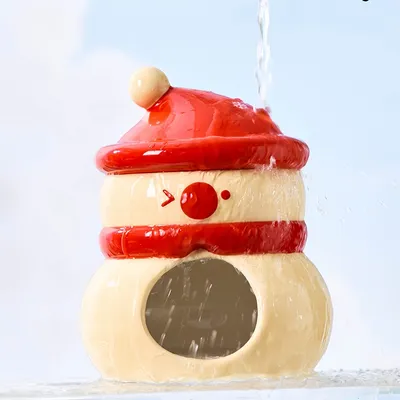FurryFusion Maison de bonhomme de neige en céramique pour hamster FurryFusion Maison de bonhomme de neige en céramique pour hamster
