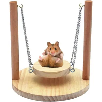 ZooVenture Balançoire Hamster - Bois Naturel, 20cm ZooVenture Balançoire Hamster - Bois Naturel, 20cm