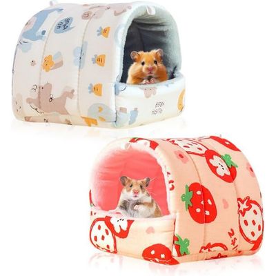 PetTribes - 2 Maisons Tissu Cochon d'Inde Hamster Peluche Douce