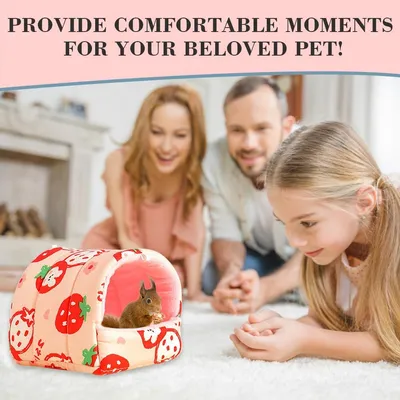 PetTribes - 2 Maisons Tissu Cochon d'Inde Hamster Peluche Douce
