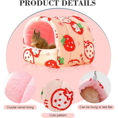 PetTribes - 2 Maisons Tissu Cochon d'Inde Hamster Peluche Douce