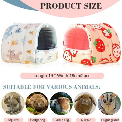 PetTribes - 2 Maisons Tissu Cochon d'Inde Hamster Peluche Douce