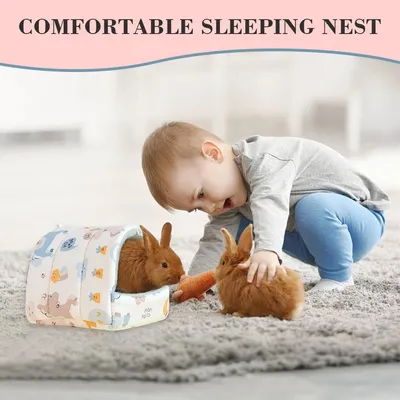 PetTribes - 2 Maisons Tissu Cochon d'Inde Hamster Peluche Douce