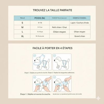 ZooVenture Couches Animal - Absorbantes, Indicateur, Respirantes