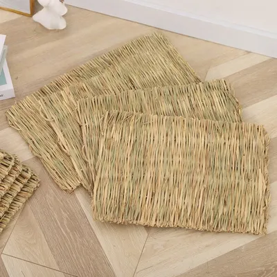 FurryFusion Tapis en paille et nids pour petits animaux FurryFusion Tapis en paille et nids pour petits animaux