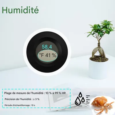 ZooVenture Thermomètre Reptile - Humidité, 10s, Précision ±1°C