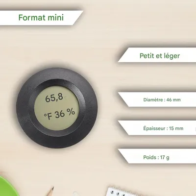ZooVenture Thermomètre Reptile - Humidité, 10s, Précision ±1°C