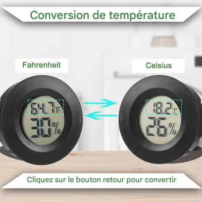 ZooVenture Thermomètre Reptile - Humidité, 10s, Précision ±1°C