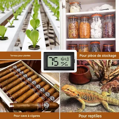 ZooVenture Thermomètre Reptile - Numérique, 2 Pièces, LED