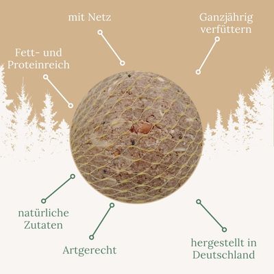 Orni 12 Stück Riesen Meisenknödel - Energiereicher Ganzjahresknödel