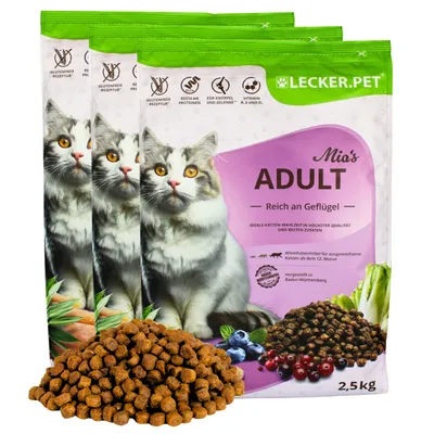 Lecker.Pet® Mia's Adult Volaille savoureuse Nourriture sèche pour chats Lecker.Pet® Mia's Adult Volaille savoureuse Nourriture sèche pour chats
