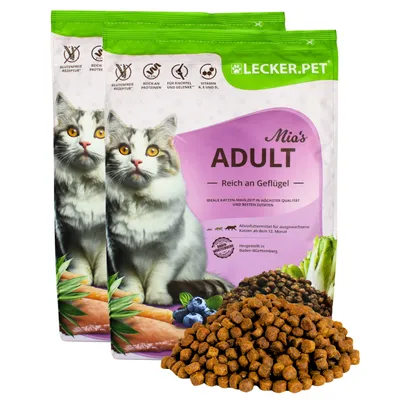 Lecker.Pet® Mia's Adult Volaille savoureuse Nourriture sèche pour chats Lecker.Pet® Mia's Adult Volaille savoureuse Nourriture sèche pour chats