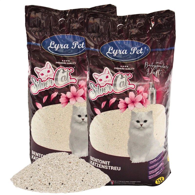 Lyra Pet® SilverCat Katzenstreu Bentonit mit Aktivkohle