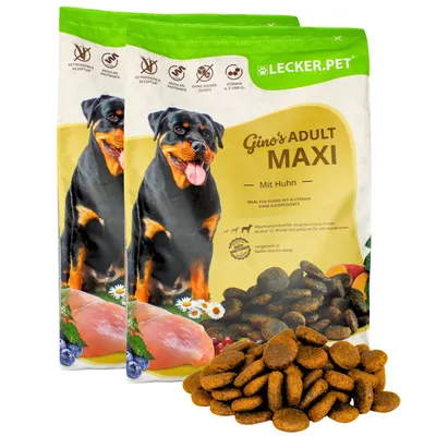Lecker.Pet® Gino's Adult Maxi avec poulet Nourriture sèche pour chien Lecker.Pet® Gino's Adult Maxi avec poulet Nourriture sèche pour chien