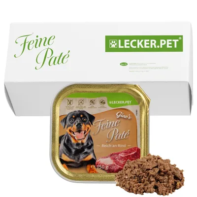 Lecker.Pet® Gino's Fine Paté Nourriture humide pour chiens Aliment complèt Lecker.Pet® Gino's Fine Paté Nourriture humide pour chiens Aliment complèt