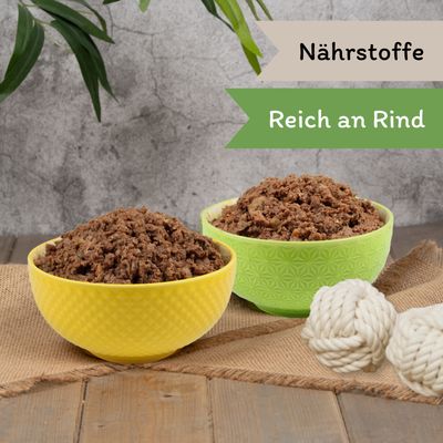Lecker.Pet® Gino's Feine Paté Reich an Rind Hundefutter Nassfutter