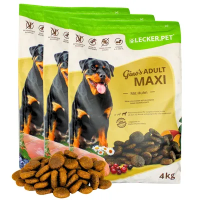 Lecker.Pet® Gino's Adult Maxi avec poulet Nourriture sèche pour chien Lecker.Pet® Gino's Adult Maxi avec poulet Nourriture sèche pour chien