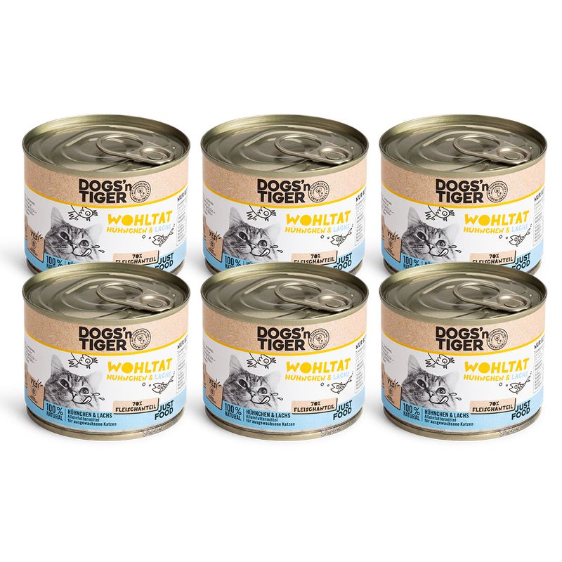 Dogs’n Tiger Wohltat Katzenfutter, Huhn & Lachs