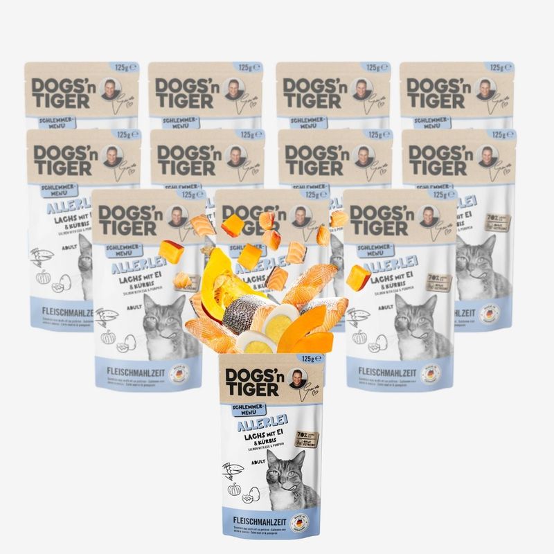 Dogs’n Tiger Allerlei Katzenfutter, Lachs & Ei