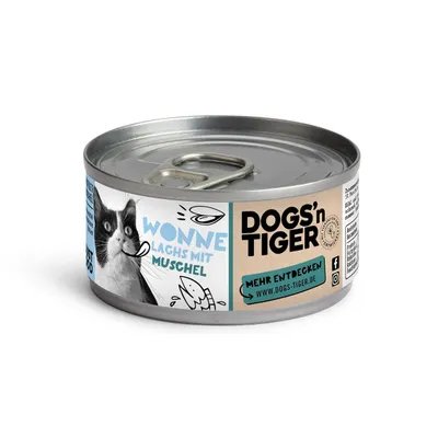 Dogs’n Tiger Wonne Katzenfutter, Lachsfilet & Muscheln
