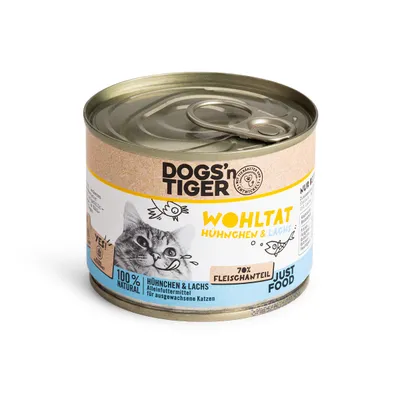 Dogs’n Tiger Wohltat Katzenfutter, Huhn & Lachs Dogs’n Tiger Wohltat Katzenfutter, Huhn & Lachs