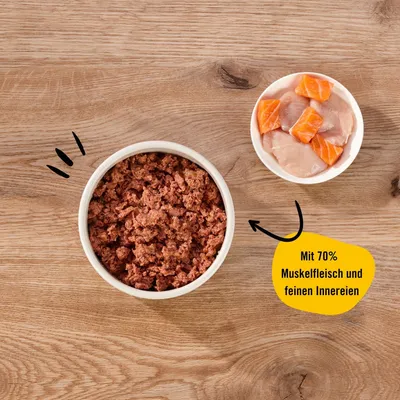 Dogs’n Tiger Wohltat Katzenfutter, Huhn & Lachs Dogs’n Tiger Wohltat Katzenfutter, Huhn & Lachs