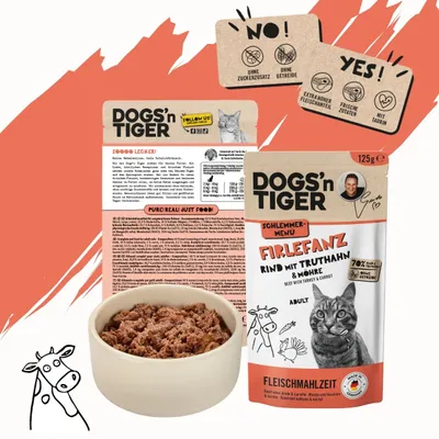 Nourriture pour chats Dogs’n Tiger Firlefanz, bœuf, dinde et carotte