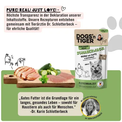 Dogs’n Tiger Schabernack Katzenfutter, Huhn, Ente & Zucchini