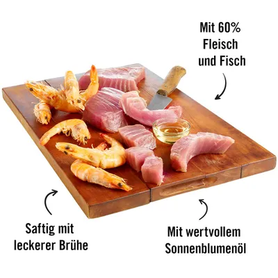 Dogs’n Tiger Naschkatze Katzenfutter, Thunfischfilet & Shrimps