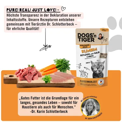 Nourriture pour chats Dogs’n Tiger Klimbim, volaille, veau et carotte
