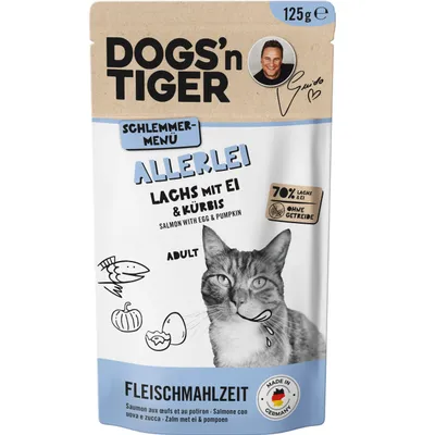 Dogs’n Tiger Allerlei Katzenfutter, Lachs & Ei Dogs’n Tiger Allerlei Katzenfutter, Lachs & Ei