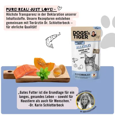 Dogs’n Tiger Allerlei Katzenfutter, Lachs & Ei