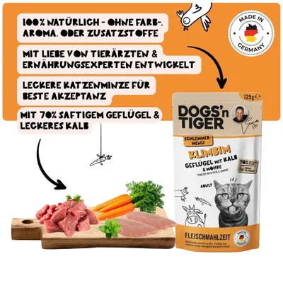 Nourriture pour chats Dogs’n Tiger Klimbim, volaille, veau et carotte