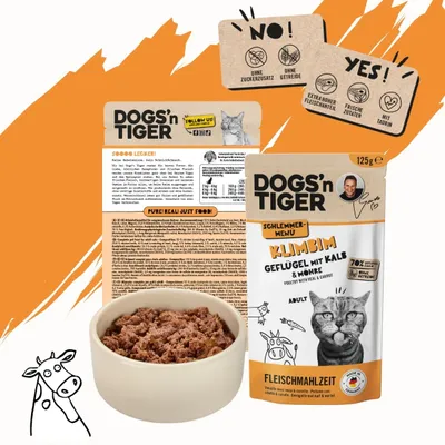 Nourriture pour chats Dogs’n Tiger Klimbim, volaille, veau et carotte