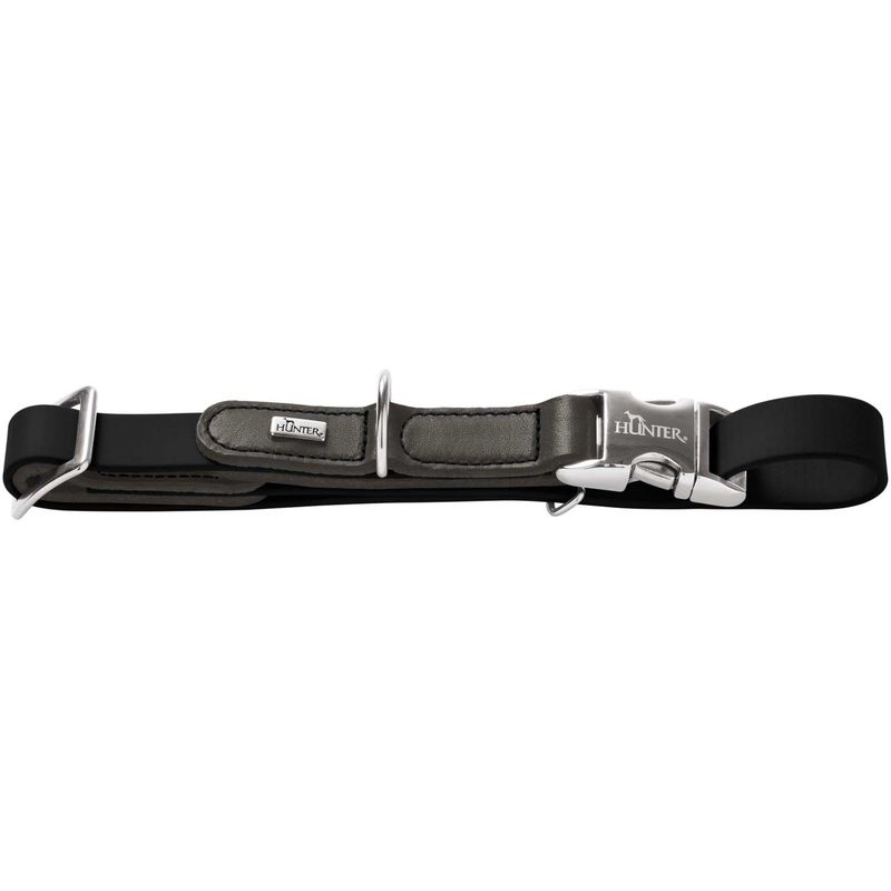 HUNTER collier pour chien Wolmar Biothane x cuir Alu Strong