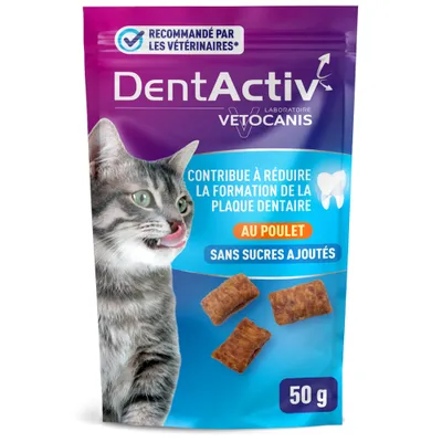 DentActiv Action Friandises Dentaires pour Chat, Lot de 10 sachets de 50g DentActiv Action Friandises Dentaires pour Chat, Lot de 10 sachets de 50g