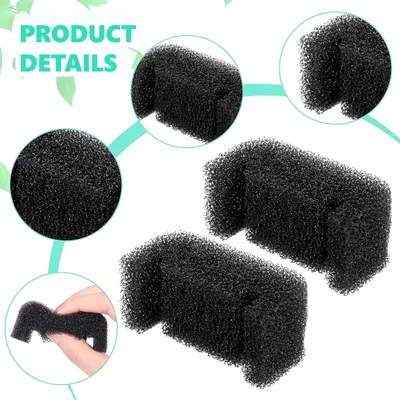 12 pièces filtre éponge noir fontaine eau chat anti poils