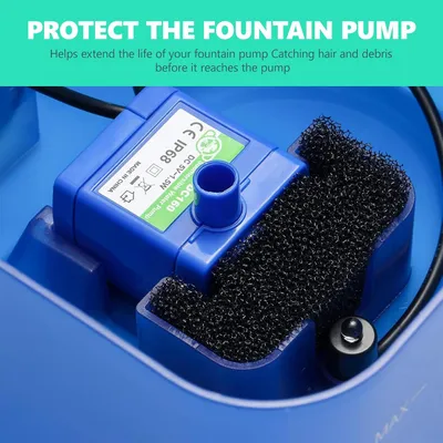 12 pièces filtre éponge noir fontaine eau chat anti poils