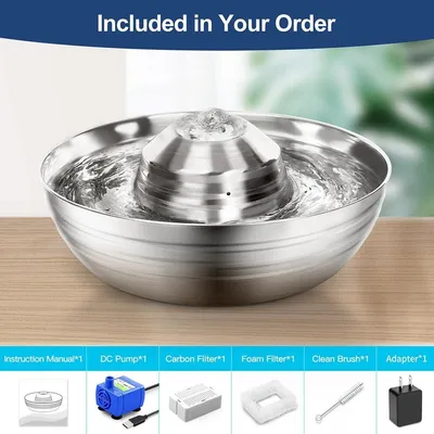 Automatique Chats Chiens, 2 L, Inoxydable Facile Filtres Inclus. Fontaine Automatique Chats Chiens, 2 L, Inoxydable Facile Filtres Inclus. Fontaine