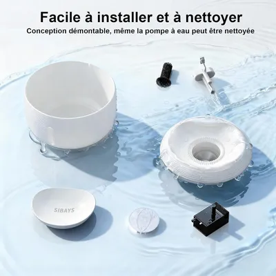 3,5L Pompe 25dB Ultra Silencieuse LED 2 Filtres Filtration Eau