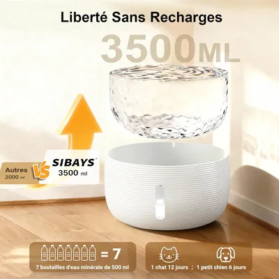 3,5L Pompe 25dB Ultra Silencieuse LED 2 Filtres Filtration Eau